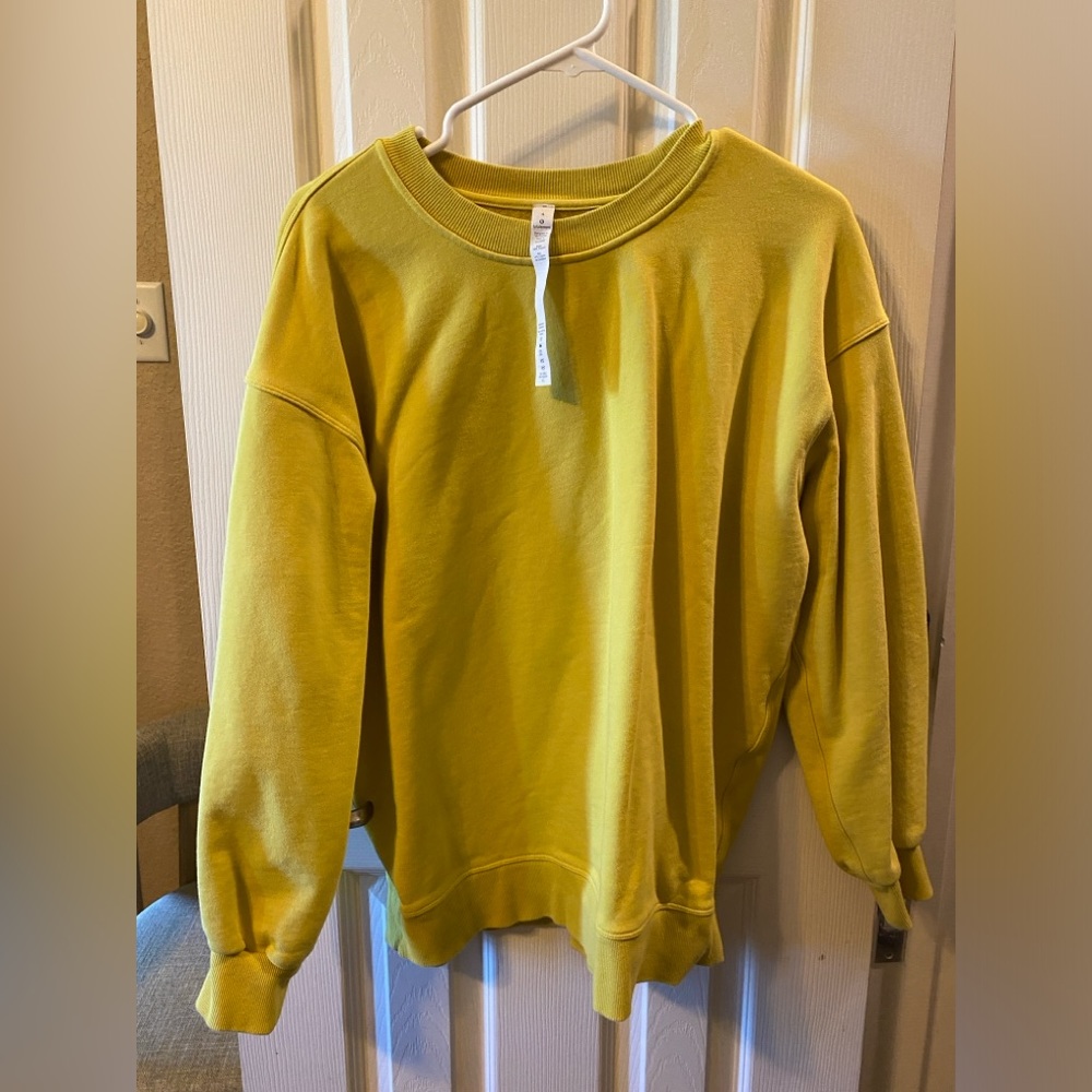 Lululemon yellow oversized crew neck sweatshirt